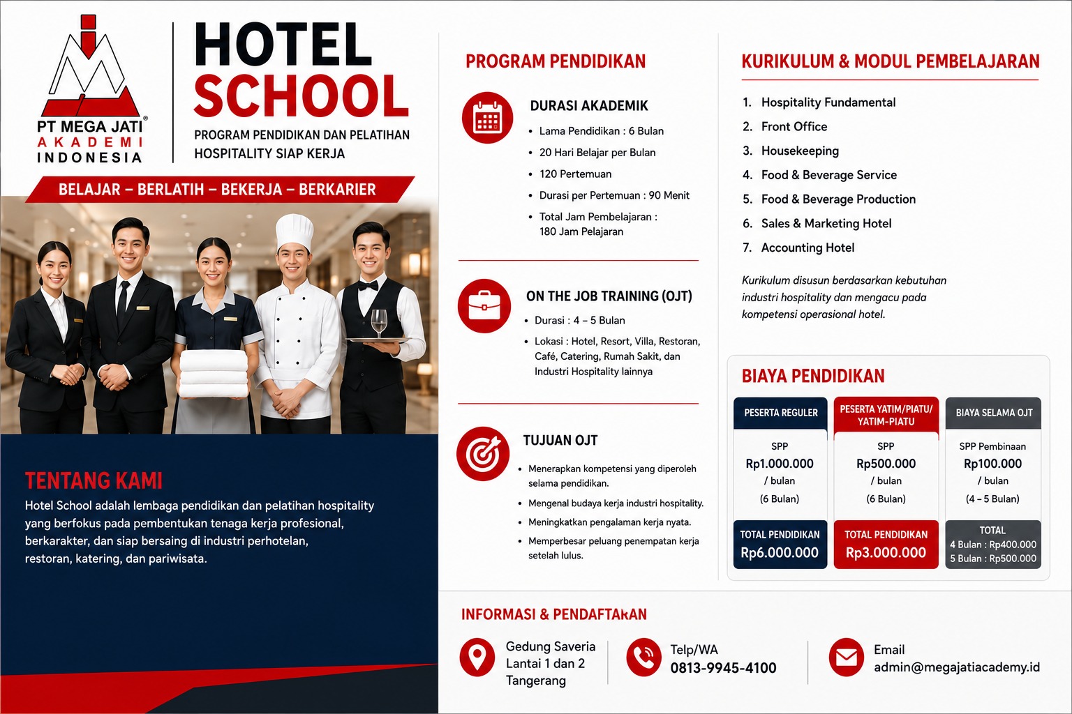 Program Pendidikan dan Pelatihan Hospitality Siap Kerja