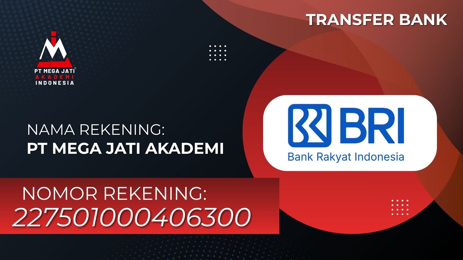 Informasi pembayaran Bank Transfer
