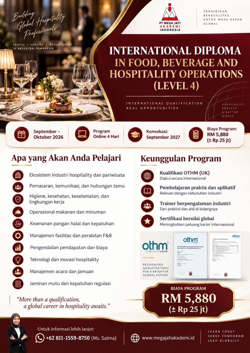 International Diploma in Food, Beverage & Hospitality Operations (Level 4)